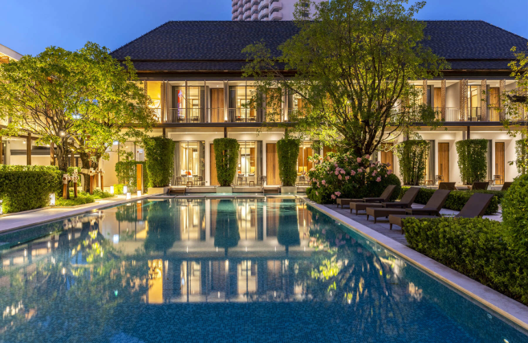 Exterior with pool